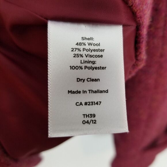 Talbots Women's Tweed Wool Blend Blazer Sz 16 Petite Red Gold Button Office - Picture 6 of 6